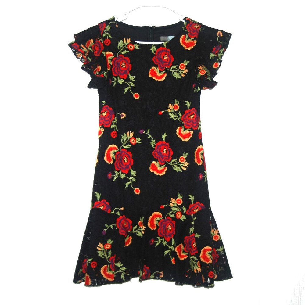 Eva Franco Floral Embroidered Midi Dress